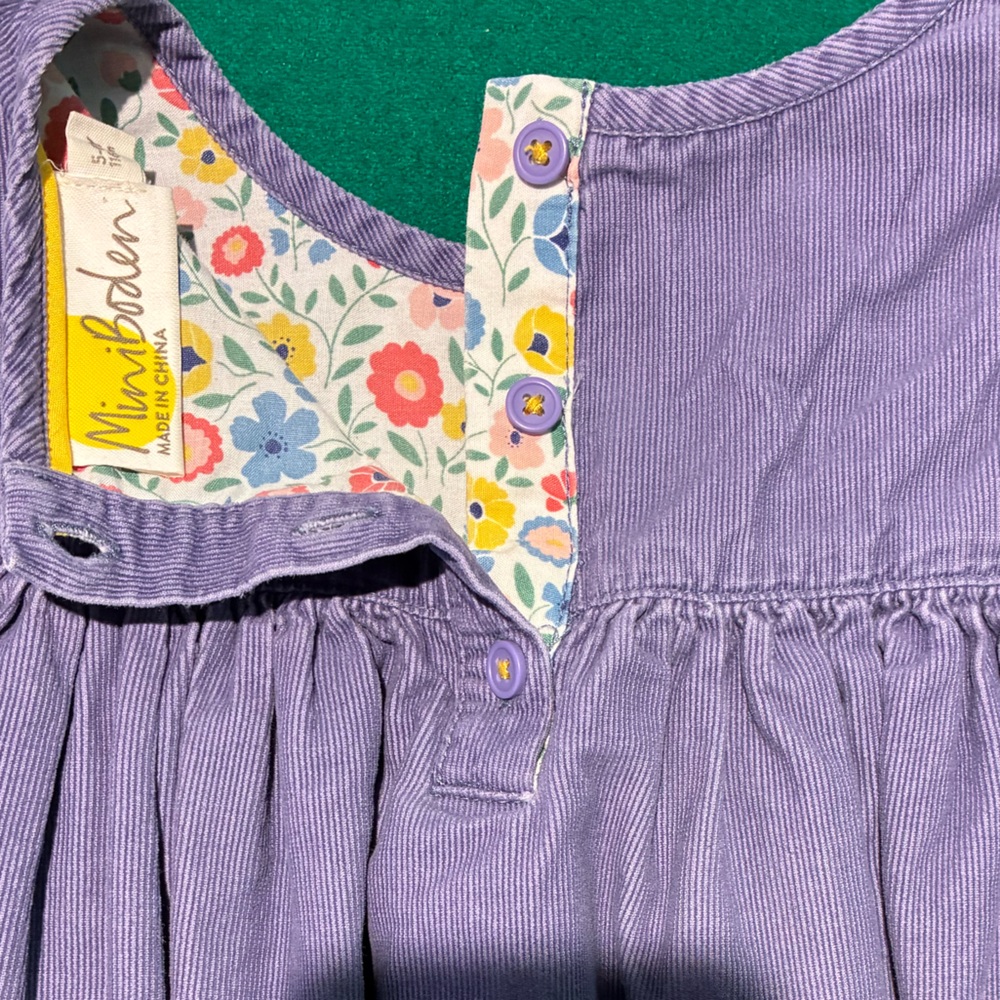 Mini Boden Ruffled Purple Dress w/pockets - Picture 7 of 12